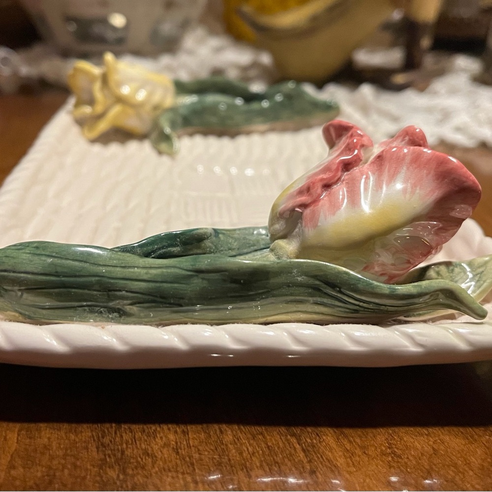 Floral Ceramic Rectangular Tray - Picture 6 of 8